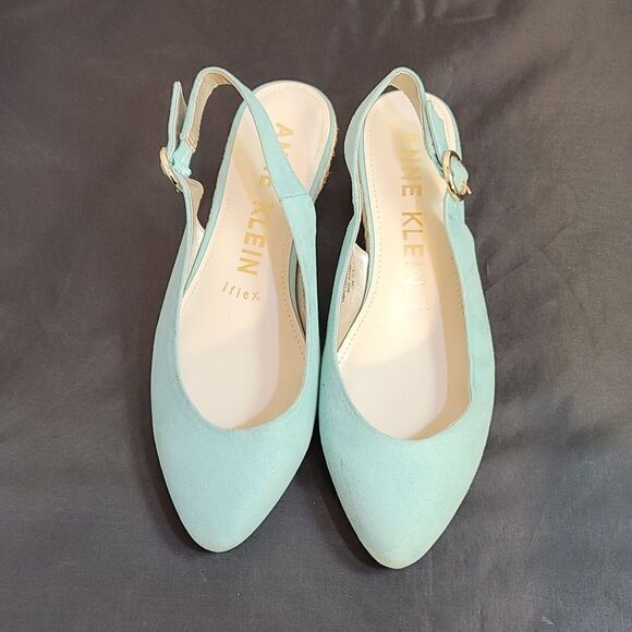 BRAND NEW ANNE KLEIN ESPADRILLE WEDGE SUEDE FLAT PUMP - Picture 3 of 16